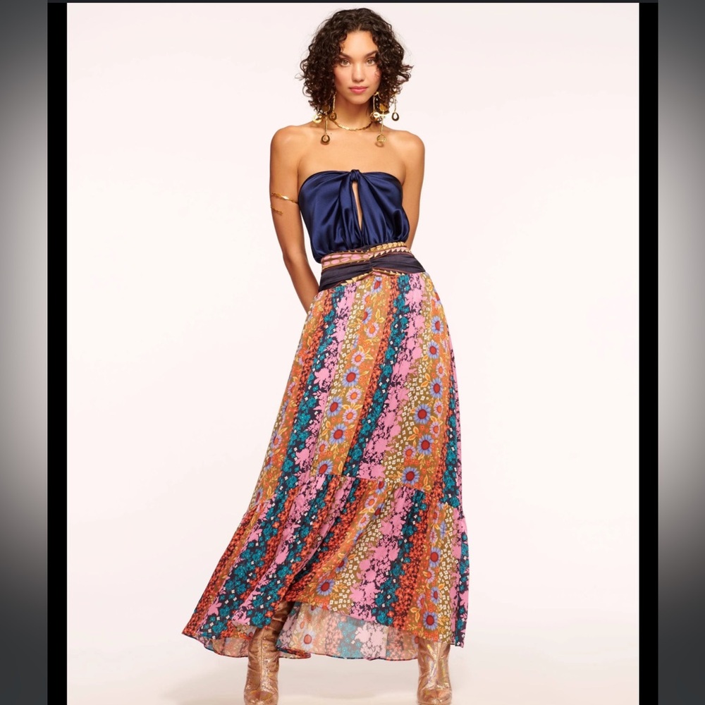 Ramy Brook Multicolor Floral Maxi Skirt - Pink, Blue, Orange, Yellow